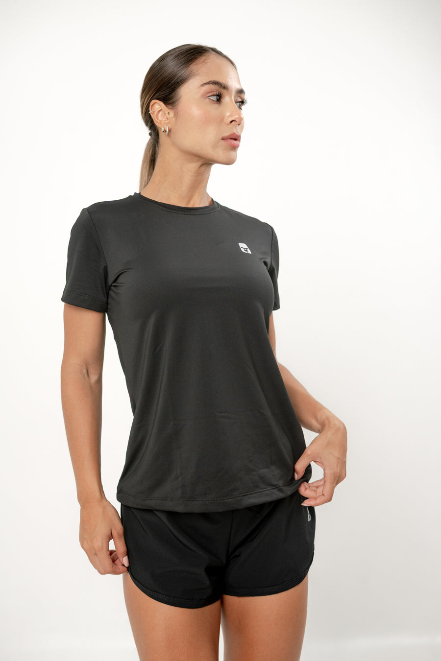 CAMISETA TELA FRÍA BÁSICA UV NEGRA