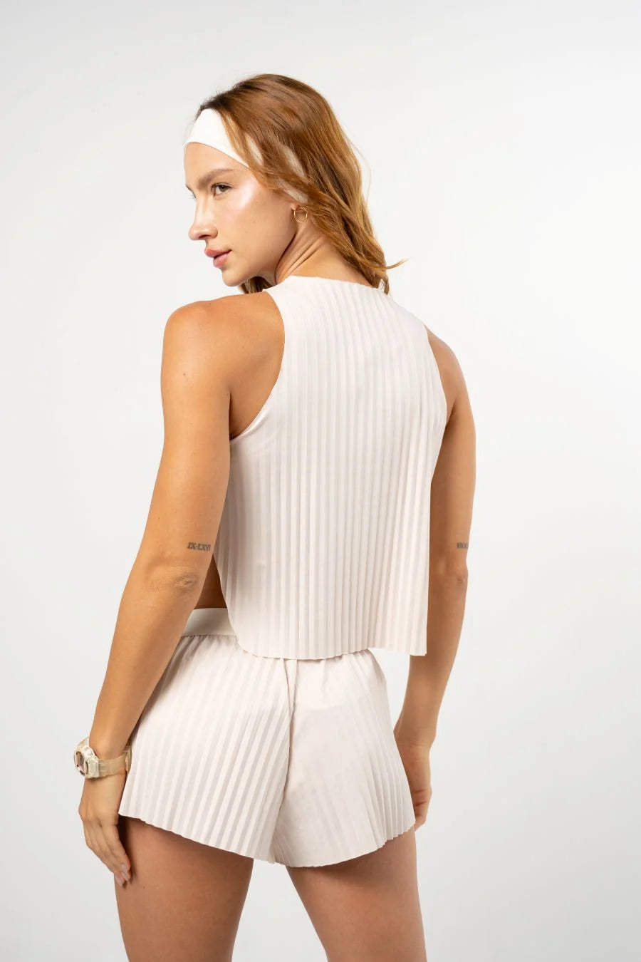 Conjunto Running Pleat Cream