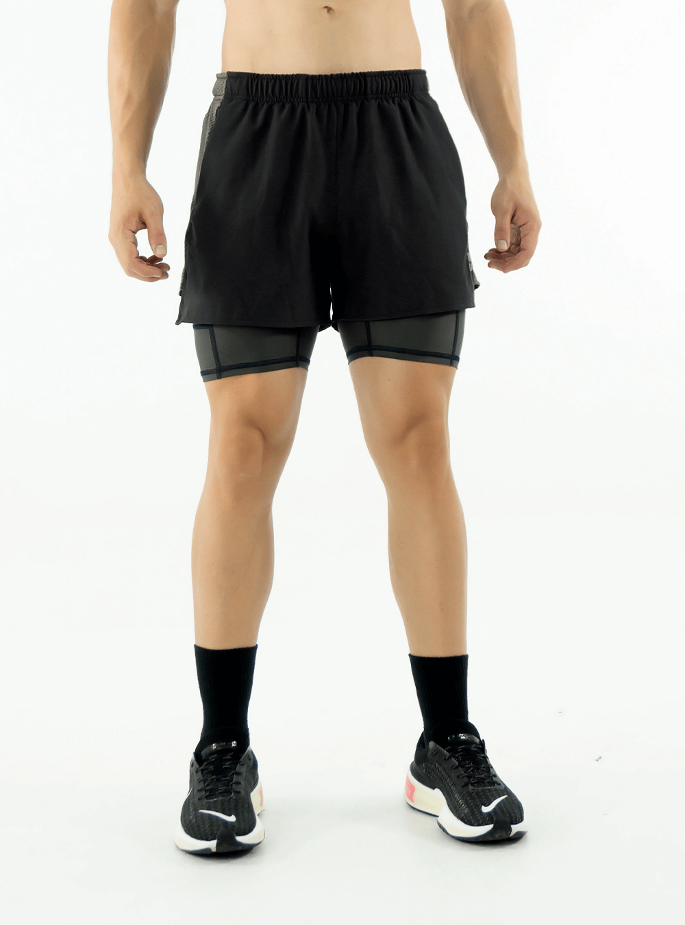 SHORT RUNNING GRIS OSCURO- HOMBRE
