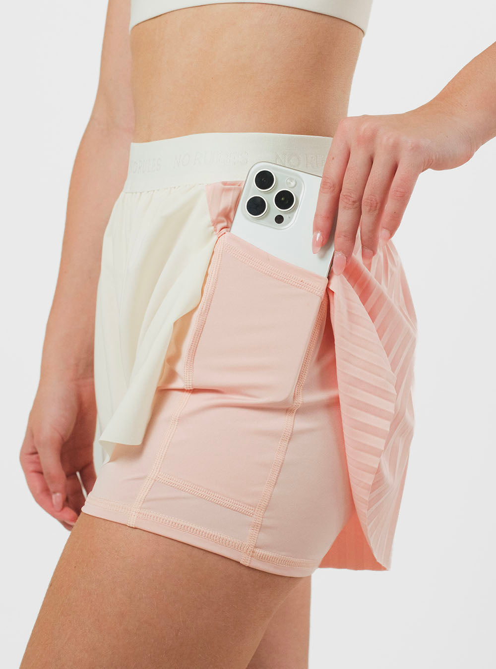 SHORT RUNNING PERFORMANCE CON LYCRA IVORY